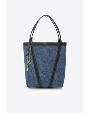Chloé Spin Denim Tote Bag - Blue