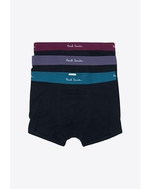 Paul Smith Logo Print Cotton Boxer Briefs - Blue