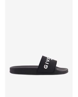 Givenchy Logo Embossed Rubber Slides - White