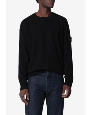 Stone Island Compass Badge Wool Sweater - Black