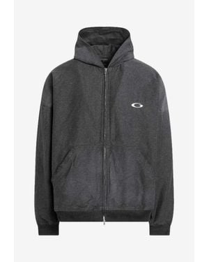 Balenciaga Trompe L'Oeil Faded Zip-Up Sweatshirt - Gray