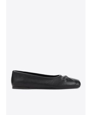 フラットシューズ MARNI Woman Ballet flats Sky Blue BAMS004700PR695 00B21 Marni Outlet: laminated leather ballet flats - Sky Blue