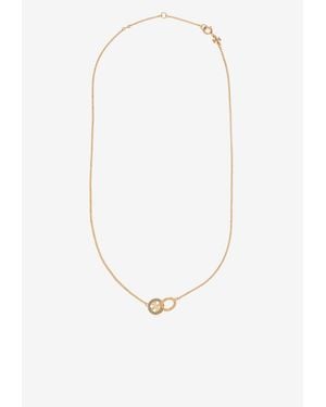 Tory Burch Crystal Paved Interlocking Chain Necklace - White