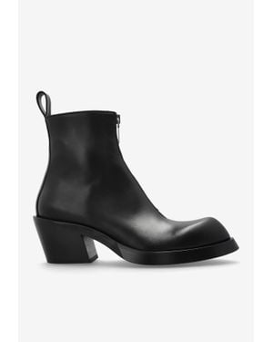 McQueen Leather Ankle Boots - Black