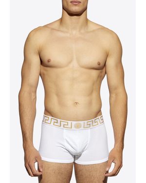 Versace Medusa And Greca Waistband Boxer Shorts - White