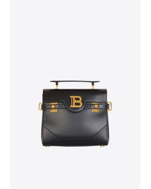 Balmain B-Buzz 23 Smooth Leather Top Handle Bag - Black
