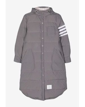 Thom Browne 4-Bar Stripes Padded Parka - Gray