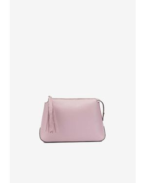 Pinko Leather Zip Toiletry Pouch - Pink