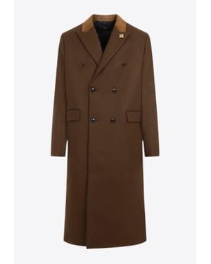 Amiri Double-Breasted Overcoat - Brown