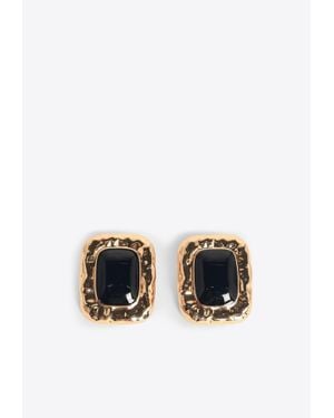 Self-Portrait Molded Enamel Earrings - Black
