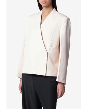 Jil Sander Single-Breasted Wool Blazer - White