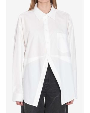 Balenciaga Logo Poplin Shirt - White