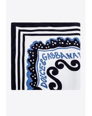 Dolce & Gabbana Marina Print Beach Towel - White