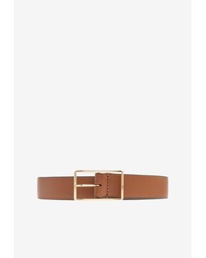 Tory Burch Classic Leather Belt - White