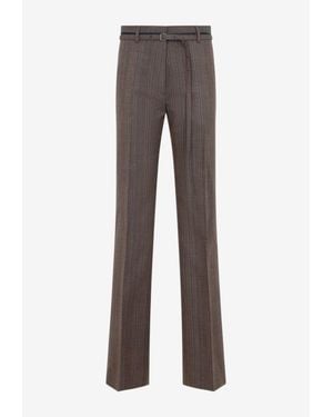 Dries Van Noten Presta Wool Tailored Pants - Gray