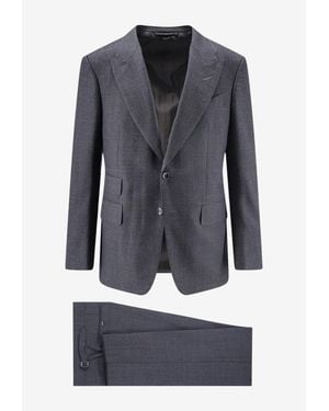Tom Ford Single-Breasted Wool Suit - Blue