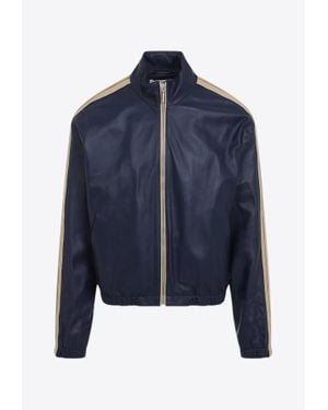 Marni Zip-Up Leather Jacket - Blue