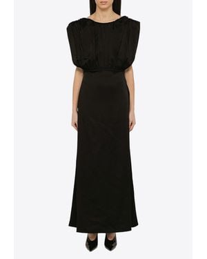 Jil Sander Gathered Sleeveless Maxi Dress - Black