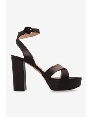 Gianvito Rossi Sabrina 105 Satin Platform Sandals - Black