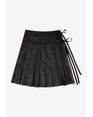 Low Classic Pleated Zipper Skirt - Black