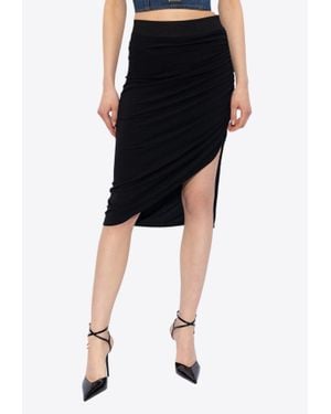 Dolce & Gabbana Asymmetrical Jersey Skirt With Draping - Black