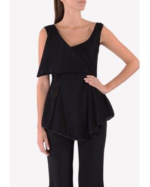 Avaro Figlio Sleeveless Ribbed Blouse - Black