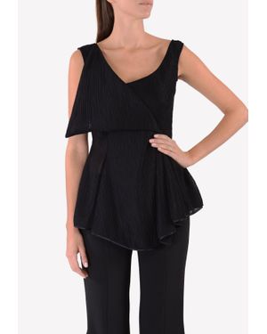 Avaro Figlio Sleeveless Ribbed Blouse - Black