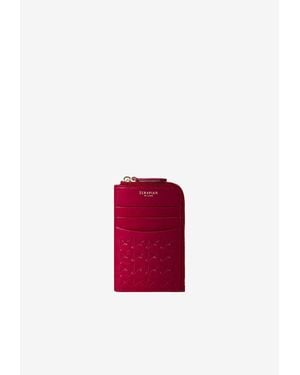 Serapian Mosaico Leather Zipped Cardholder - Red