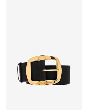 Dolce & Gabbana Wide Leather Belt - Black