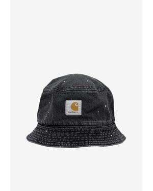 Carhartt Belmar Paint Splatter Denim Bucket Hat - Black