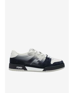 Fendi Match Faded Suede Trainers - Blue
