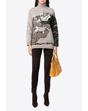 P.A.R.O.S.H. Monet Skinny-Fit Suede Pants - Brown