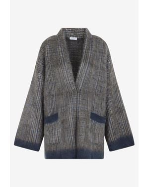 Brunello Cucinelli Galles Jacquard Cardigan - Gray