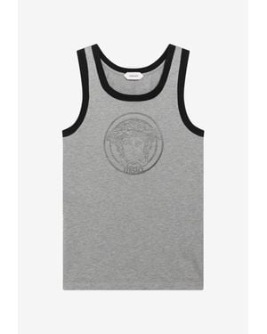 Versace Medusa Print T-Shirt - Grey