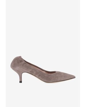 P.A.R.O.S.H. Curly 55 Suede Pumps - White