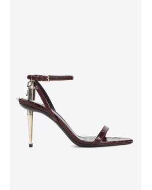 Tom Ford Padlock-Detail Stiletto-Heel Sandals - White