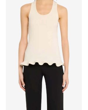 Stella McCartney Frilled Hem Rib Tank Top - Blue