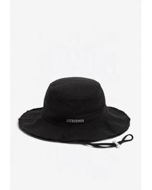 Jacquemus Le Bob Artichaut Frayed Expedition Bucket Hat - Black
