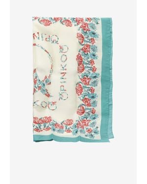 Pinko Limbo Printed Silk Scarf - Blue