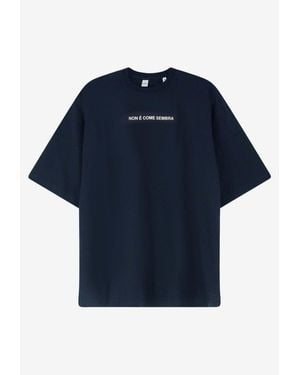 Aspesi Non E' Come Sembra Print T-Shirt - Blue