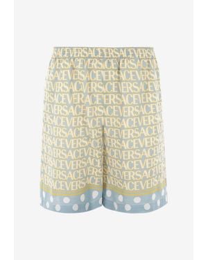 Versace All-Over Logo Shorts - Natural