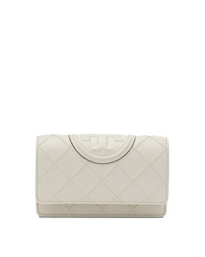 Tory Burch Fleming Quilted Leather Crossbody Bag - White