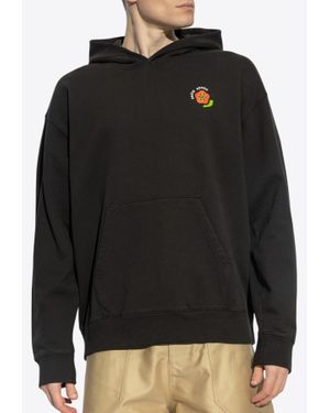 KENZO Logo-Printed Hooded Sweatshirt - Black