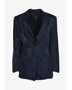 ESCADA Logo Jacquard Silk Blazer - Blue