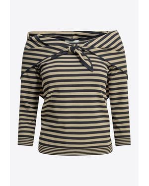 Max Mara Fenice Scarf-Neck Crepe Sweater - Gray
