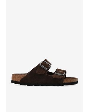 Birkenstock Arizona Bs Suede Slides - Brown