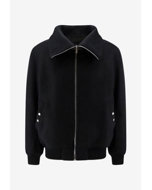 Rick Owens Zip-Up Wool Jacket - Black