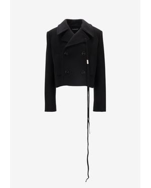 Ann Demeulemeester Double-Breasted Buttoned Blazer - Black
