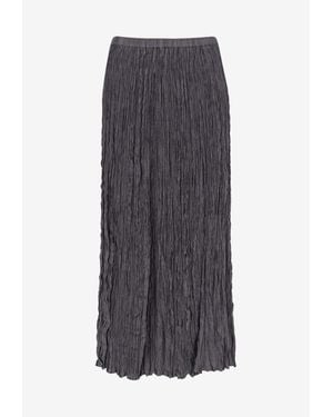 Alysi Wrinkled Midi Skirt - Grey