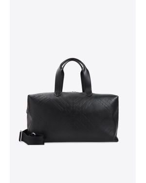 Burberry Weekender Leather Duffle Bag - Black